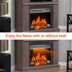 23 inch electric fireplace insert, ultra thin heater with log set & realistic flame, remote control with timer, overheating protection - Grand Goldman Shop