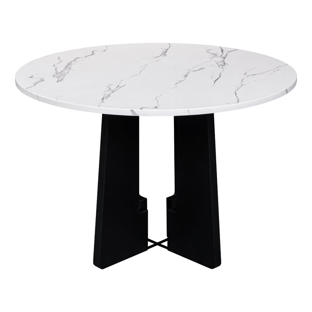 5-Piece Round Dining Table set, 43-Inch Modern Dining Table and 4 Upholstered Chairs for Dining Room, Kitchen Room, Living Room, Easy Assembly - Grand Goldman Shop