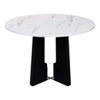 5-Piece Round Dining Table set, 43-Inch Modern Dining Table and 4 Upholstered Chairs for Dining Room, Kitchen Room, Living Room, Easy Assembly - Grand Goldman Shop