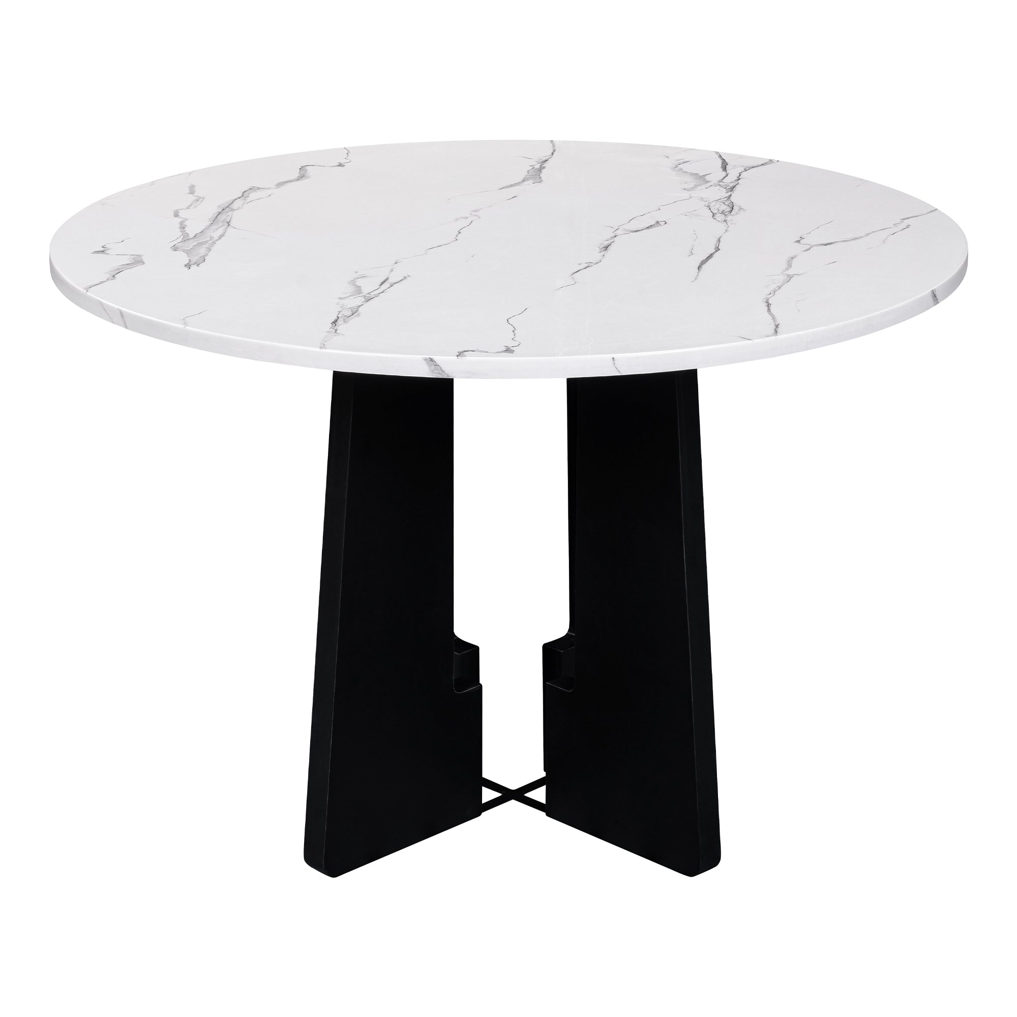 5-Piece Round Dining Table set, 43-Inch Modern Dining Table and 4 Upholstered Chairs for Dining Room, Kitchen Room, Living Room, Easy Assembly - Grand Goldman Shop