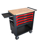 4 Drawers Multifunctional Tool Cart With Wheels And Wooden Top - Shop Quality Furniture at Grand Goldman