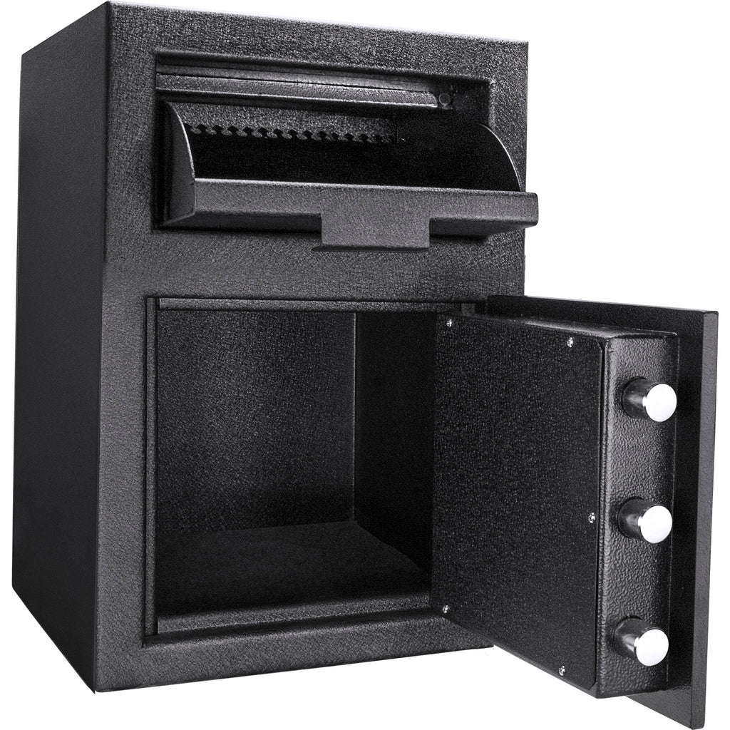 Dx200 Keypad Depository Safe with Anti-Fishing Baffles in Black Steel, 14x14x20 inches - Grand Goldman