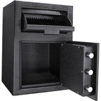 Dx200 Keypad Depository Safe with Anti-Fishing Baffles in Black Steel, 14x14x20 inches - Grand Goldman