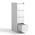 SteelCraft Pro 4 Drawer Vertical File Cabinet with Lock for A4 Legal/Letter Size, White Metal - Grand Goldman