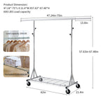 Clothes Rack Heavy Duty Clothing Rack 600LBS Rolling Clothes Racks for Hanging Clothes,  Commercial Garment Rack Heavy Duty Clothes Rack Collapsible ＆ Portable Clothing Rack with Wheels - Grand Goldman Shop