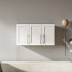 Stackable Wall Mounted Storage Cabinet, 15.75 'D x 35.43' W x 19.69 'H, White - Grand Goldman Shop