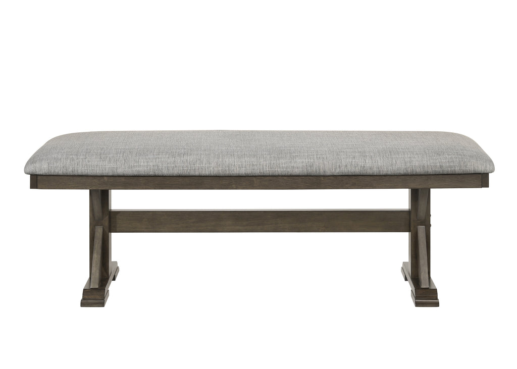 1pc Rustic Upholstered Dining Bench Rich Wood Finish Wooden Dining Room Furniture Brown - Grand Goldman Shop
