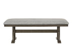 1pc Rustic Upholstered Dining Bench Rich Wood Finish Wooden Dining Room Furniture Brown - Grand Goldman Shop