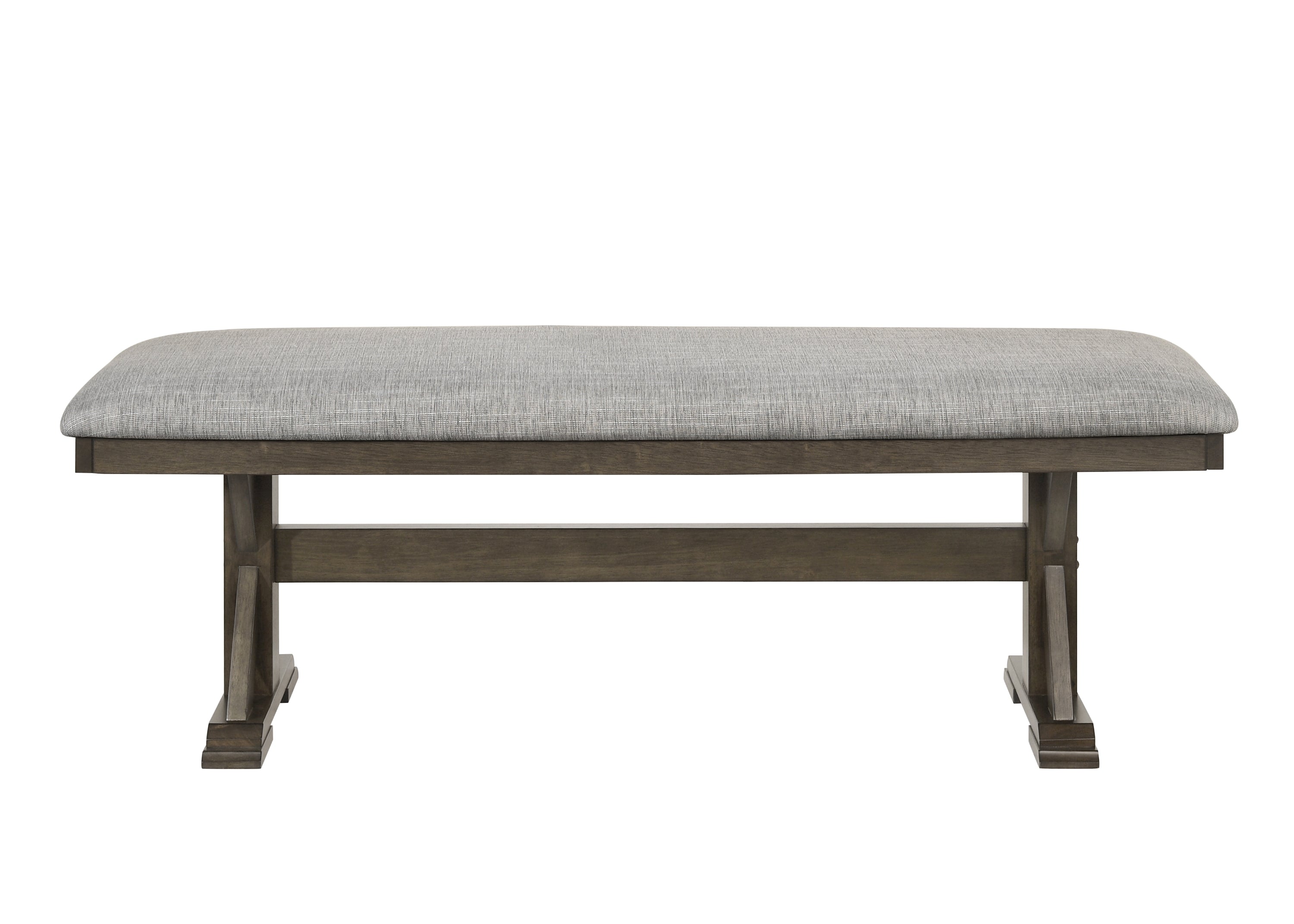 1pc Rustic Upholstered Dining Bench Rich Wood Finish Wooden Dining Room Furniture Brown - Grand Goldman Shop