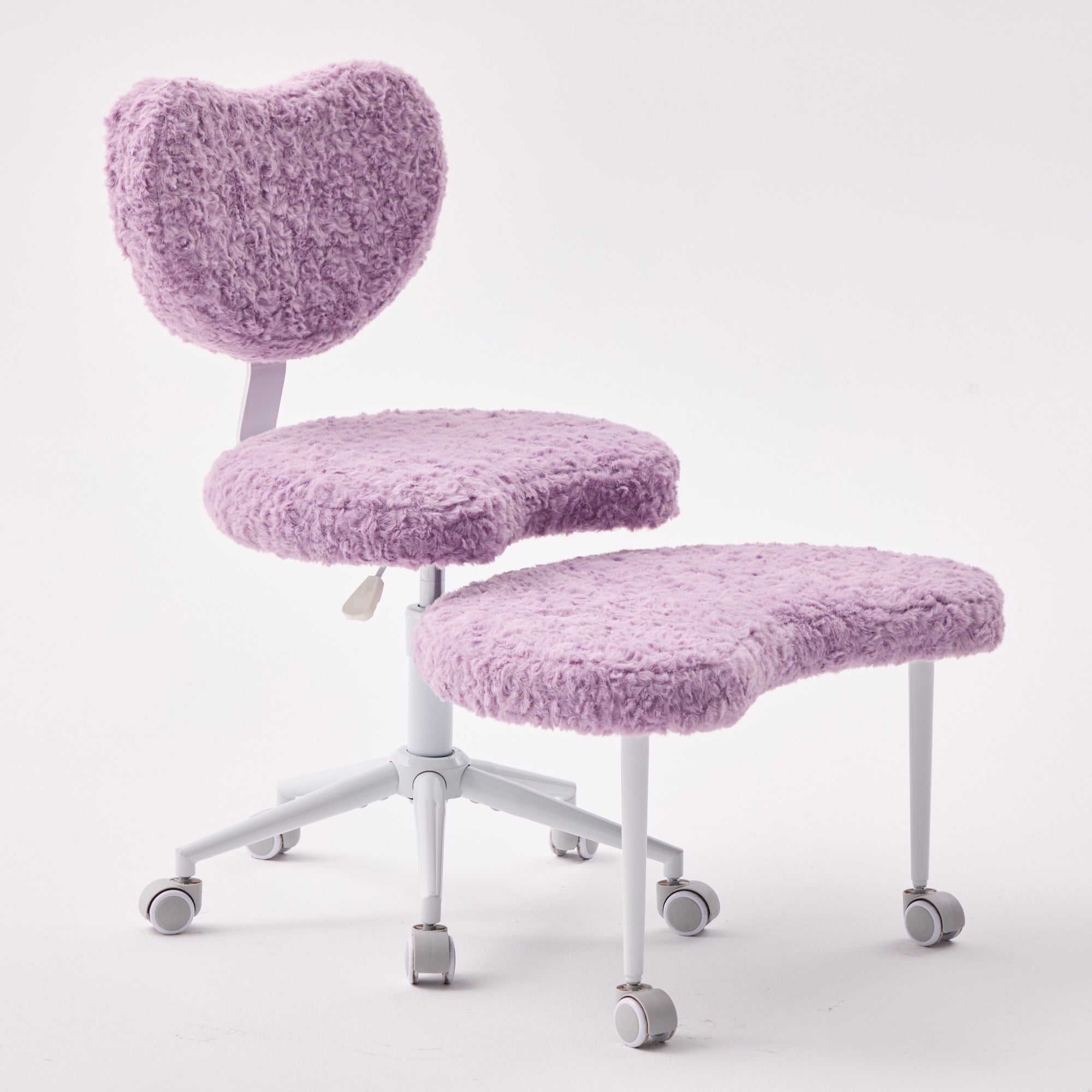 Artificial rabbit hair Meditation Chair Plus, Cross Legged Chair with Wheels, ADHD Chair, Criss Cross Desk Chair with Lumbar 