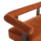 Round armrest loveseat(Dark orange+Brown) - Grand Goldman Shop