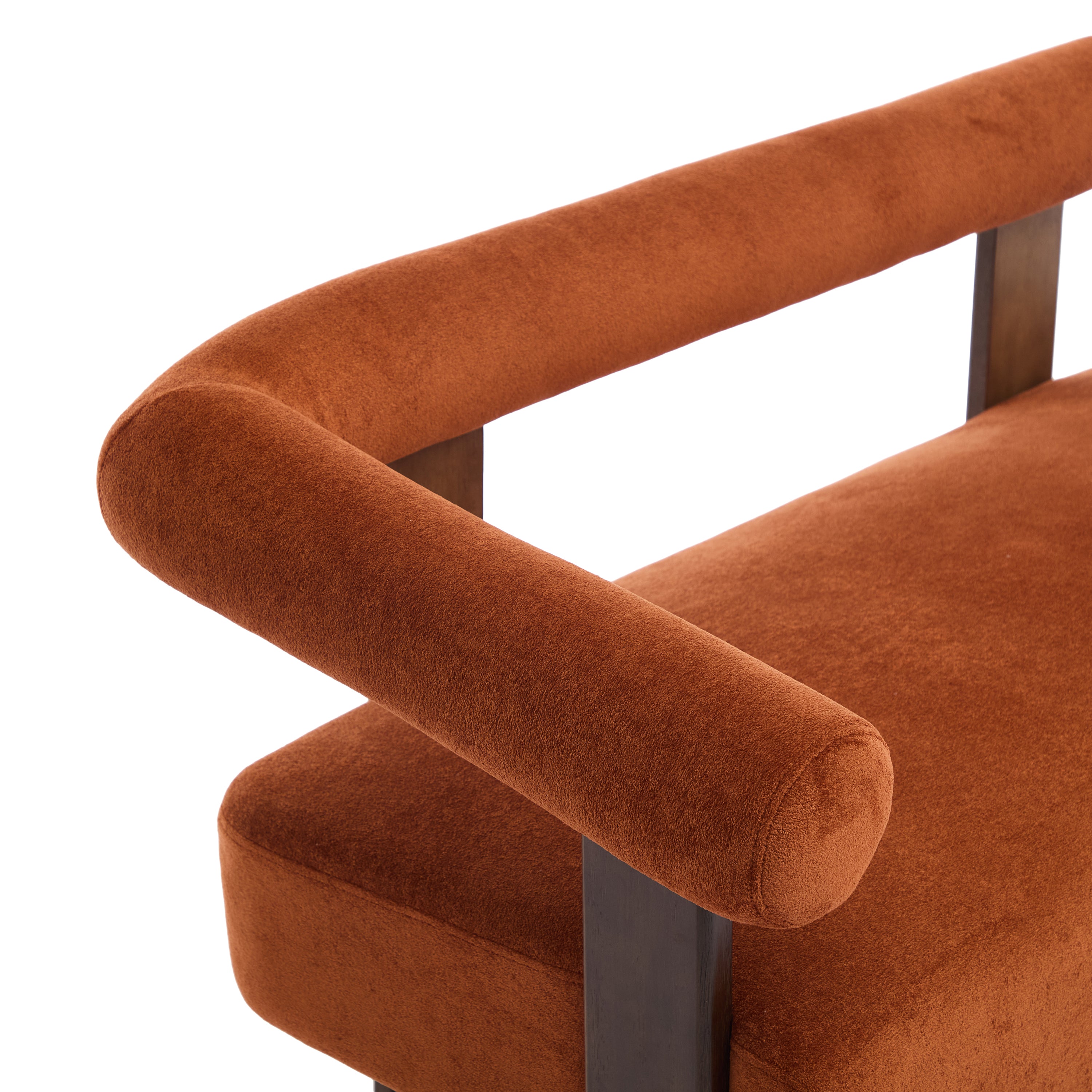 Round armrest loveseat(Dark orange+Brown) - Grand Goldman Shop