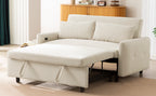Modern Convertible Pull-out Sofa Bed with USB Ports and Pillows, Beige Corduroy, 57.48 inches - Grand Goldman Shop