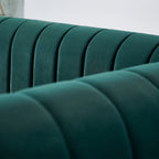 Contemporary Velvet Sofa Couch 84.25''W for Living Room, Green - Grand Goldman Shop