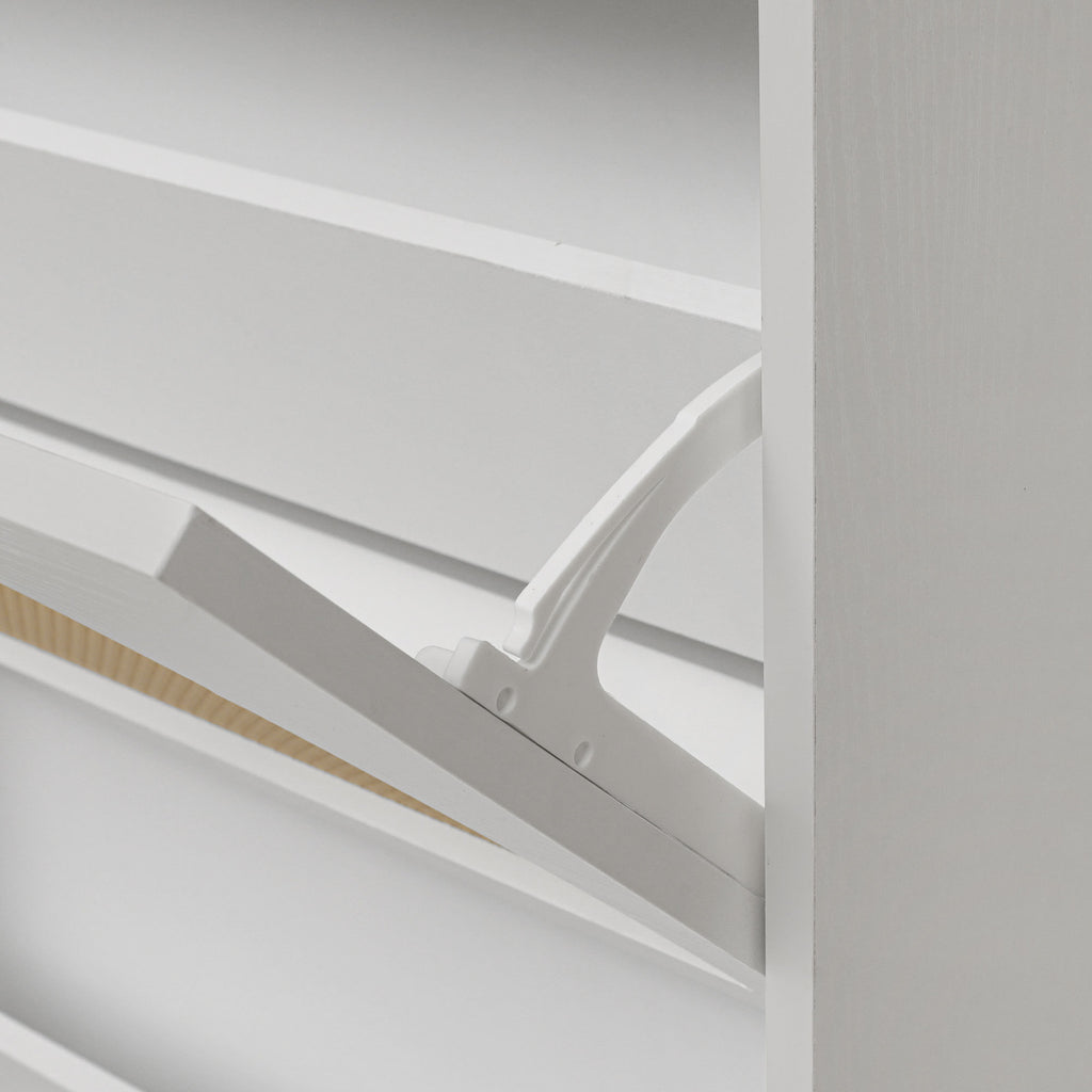 2 Door Shoe Rack, Rattan, Double Layer, Suitable for Living Room, Hallway - Grand Goldman Shop