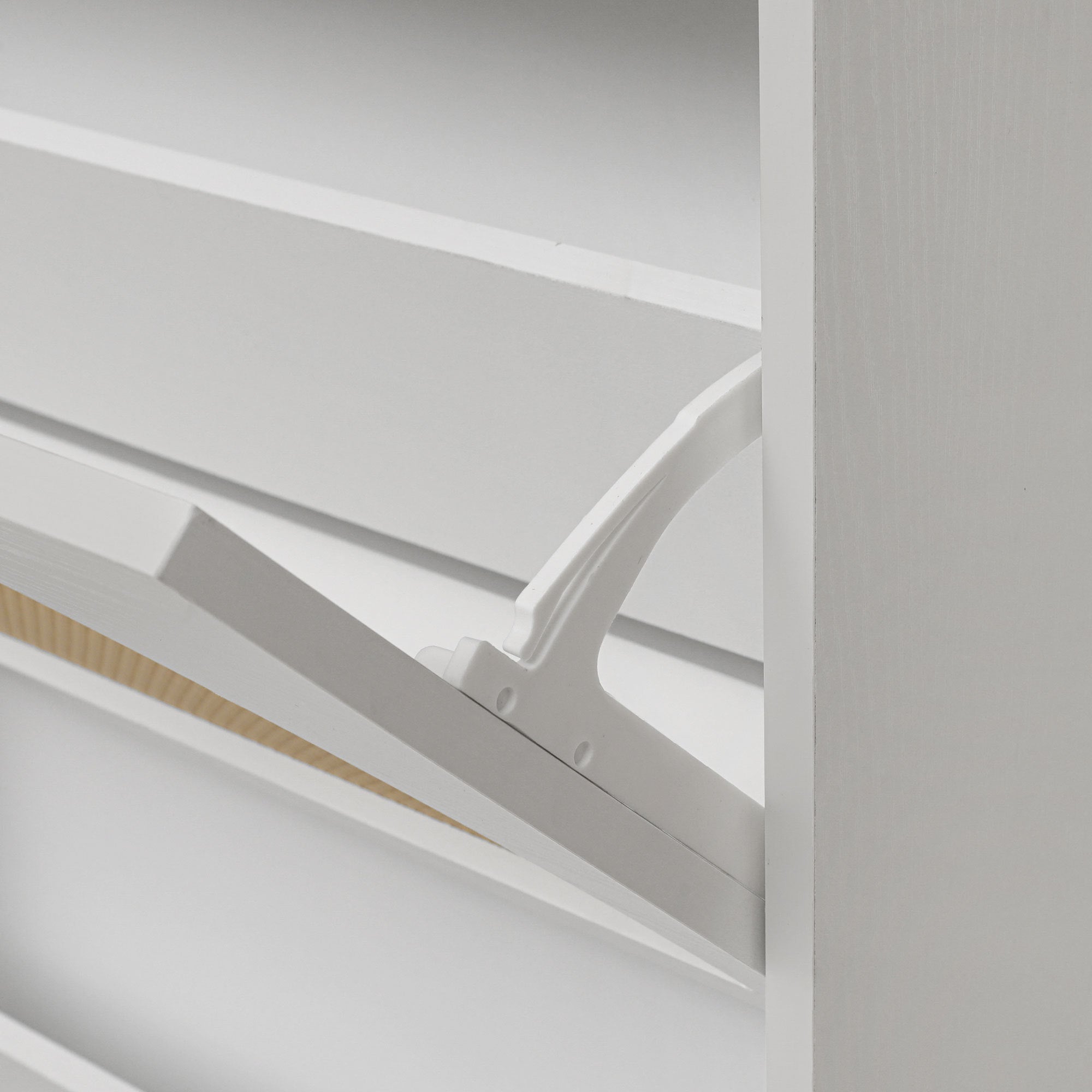 2 Door Shoe Rack, Rattan, Double Layer, Suitable for Living Room, Hallway - Grand Goldman Shop