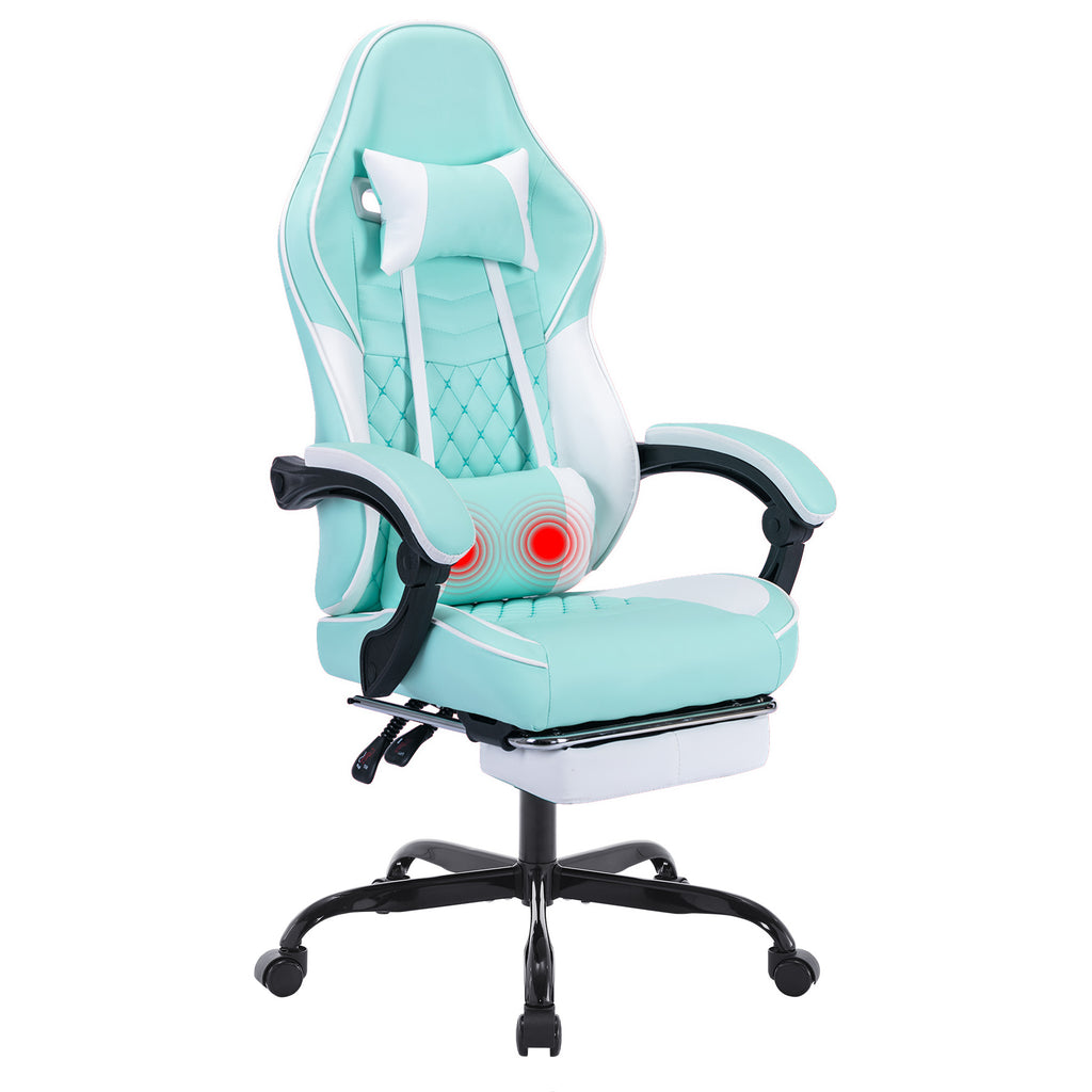 Ergonomic Video Gamer Chairs,Computer Gaming Chairs with Massage Lumbar Support and footrest,Racing Style Computer Chair Adju