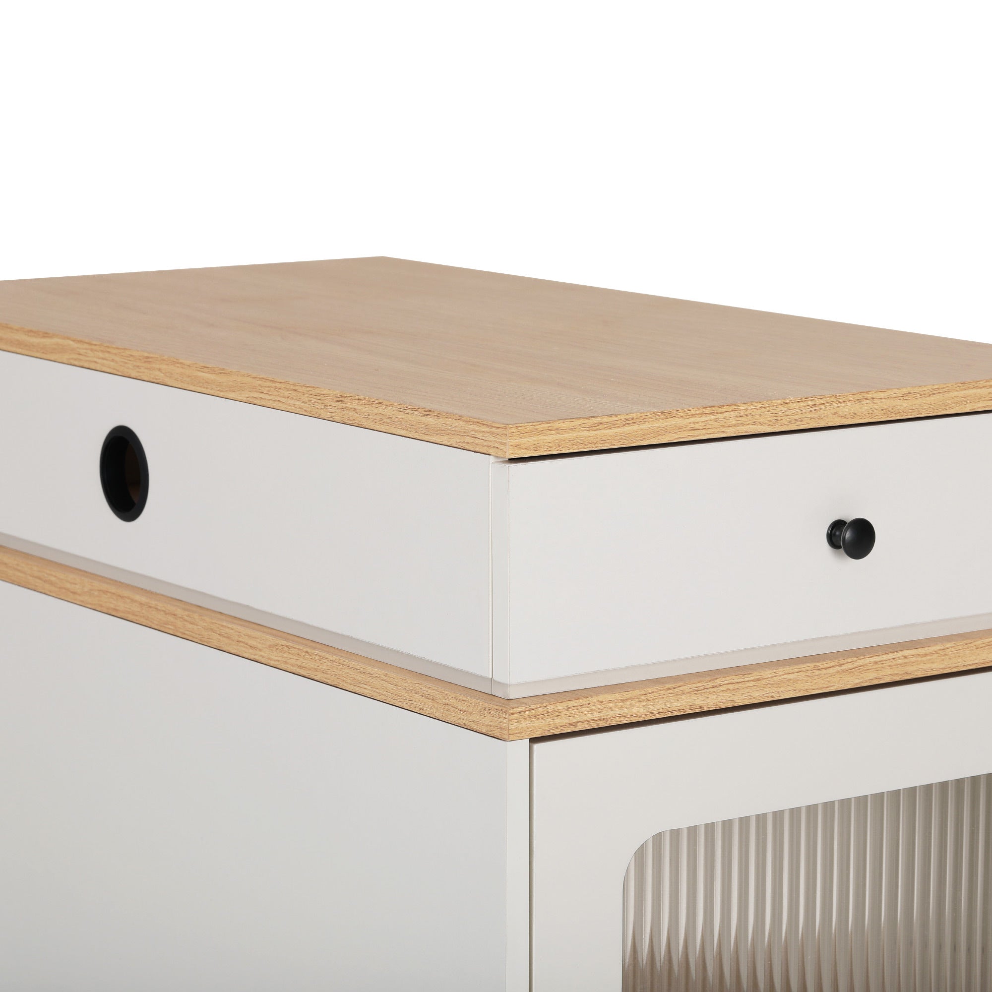 K&K 59.5' Kitchen Island with Extendable Dining Table, Kitchen Storage Table with Double-sided Storage, Kitchen Island with 2 Drawers, Power Outlet, Side Open Shelves, for Kitchen, Dining Room, White - Grand Goldman Shop