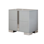 Elegant Nightstand with Metal Foot, Mirrored Bedside Table with 2 Drawers for Bedroom, Living Room, Gray (Old SKU: WF319353AAE) - Grand Goldman Shop