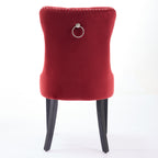 Classic Velvet Dining Chairs,  High-end Tufted Solid Wood Contemporary Velvet Upholstered Dining Chair with Wood Legs Nailhead, SET OF 2,Burgundy, Wine Red,SW2001WR - Grand Goldman Shop