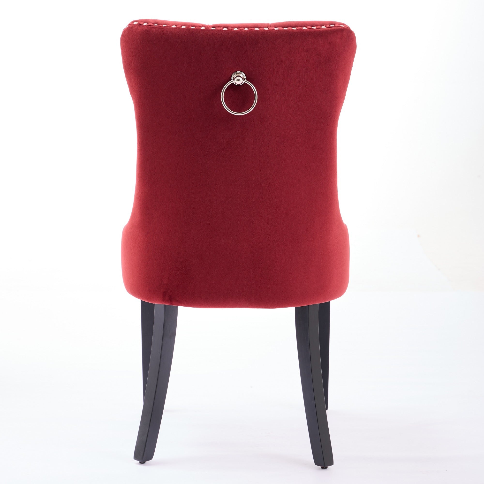 Classic Velvet Dining Chairs,  High-end Tufted Solid Wood Contemporary Velvet Upholstered Dining Chair with Wood Legs Nailhead, SET OF 2,Burgundy, Wine Red,SW2001WR - Grand Goldman Shop