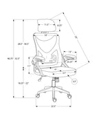 Office Chair, Adjustable Height, Ergonomic, Swivel, Work, Black Metal, Black Mesh, Contemporary, Modern | Premium Home Decor 