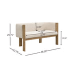 48.5' Upholstered Solid Loveseat (Natural Ash+Almond) - Grand Goldman Shop