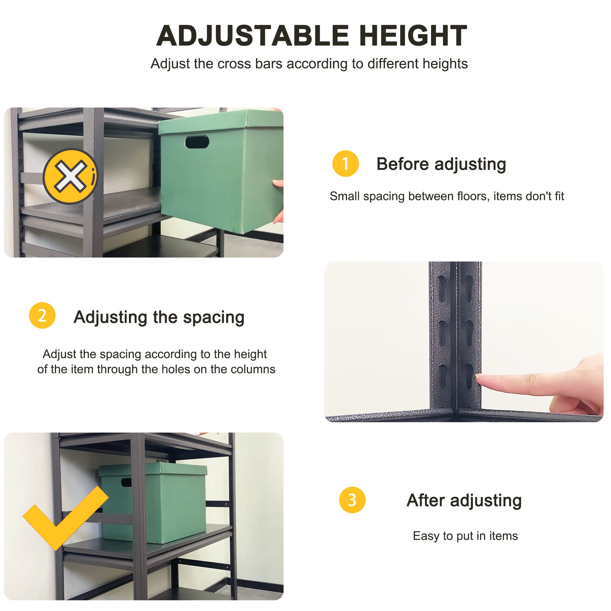 Storage Shelves 5 Tier Heavy Duty Metal Shelving Unit Adjustable Shelving Units and Storage Rack Kitchen Garage Shelf H72 * W35.4 * D15.7 - Grand Goldman Shop