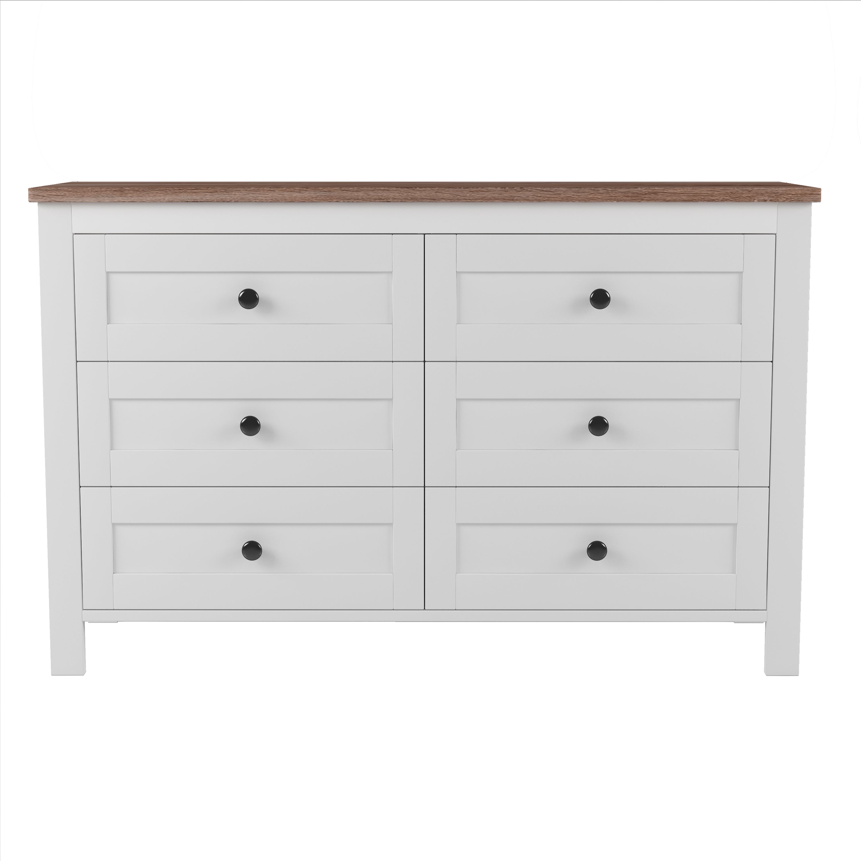 3-Pieces Bedroom Sets Queen Size  Farmhouse Platform Bed with Double Sliding Door Storage Headboard, Storage Nightstand and Dresser, White+Brown(Old SKU HL000092AAK) - Grand Goldman Shop