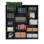 Dupree 3 Piece Home Bookcase set, 67' Wide with 14 Shelves ,  Living Room Set Set  Black | Premium Home Decor - Grand Goldman
