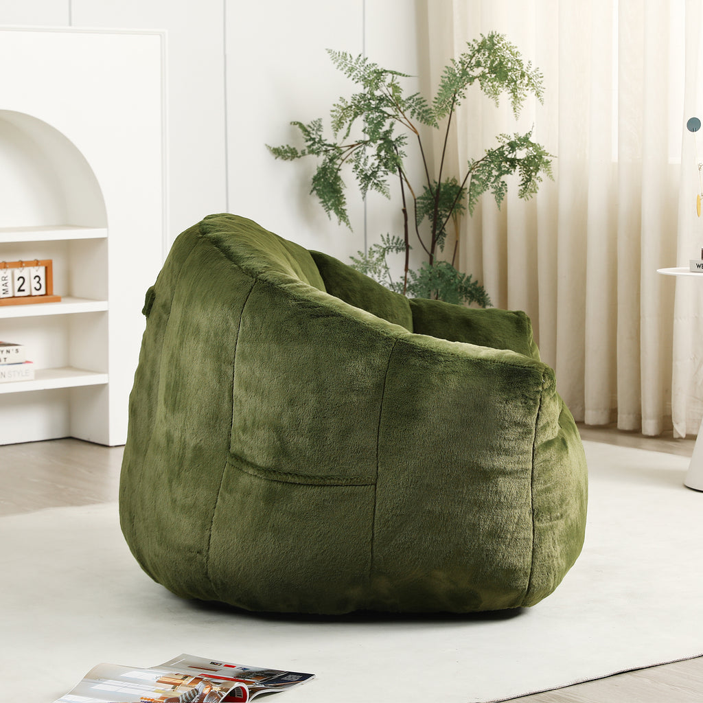 Beanbag Chair, Beanbag Sofa Chair with Armrests Stuffed High-Density Foam, Lazy Sofa Comfy Chairs Beanbag Chair for Adults in Living Room, Bedroom Reading - Grand Goldman Shop