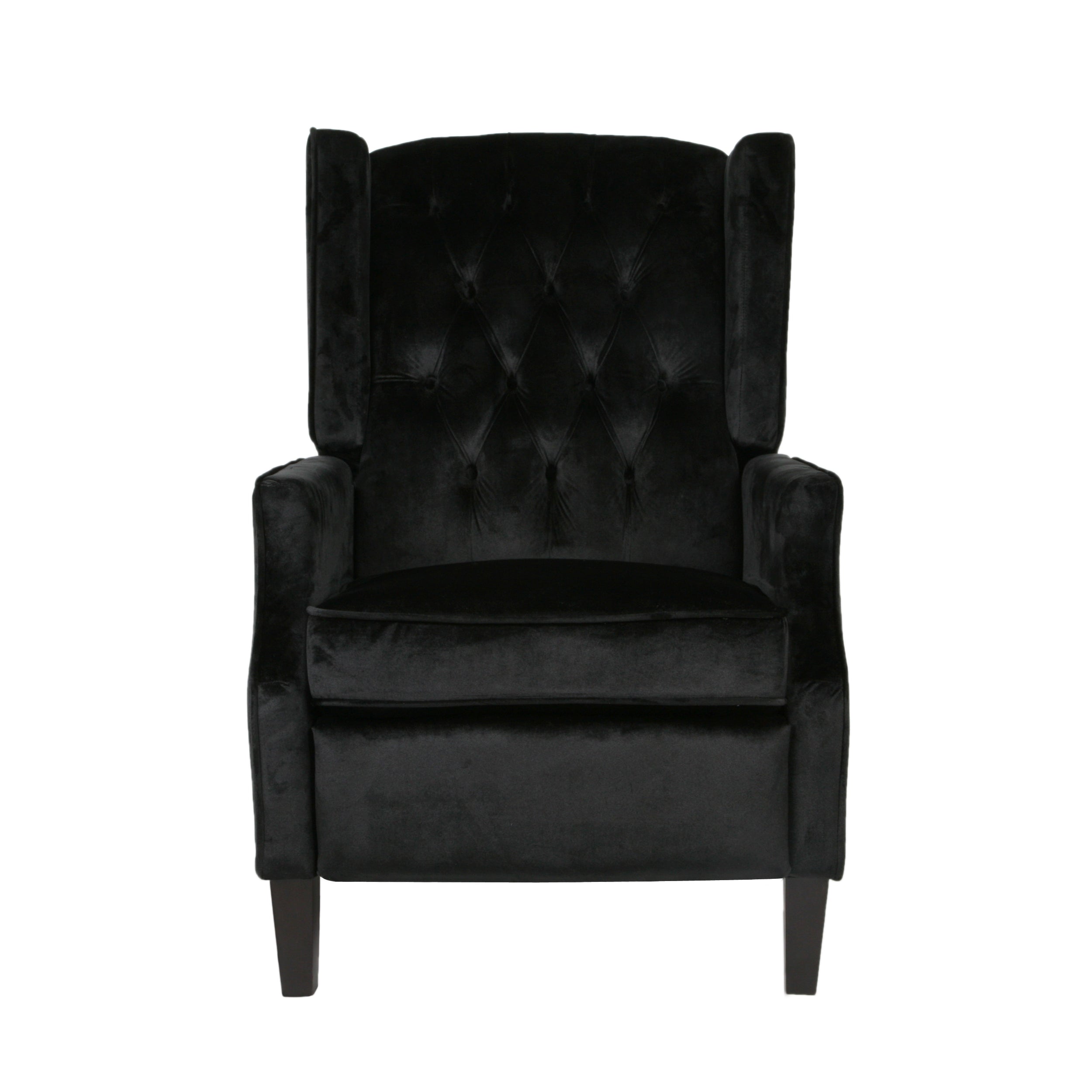 Pushback Recliner Chair, Fabric Armchair Push Back Recliner with Rivet Decoration, Mid Century Wingback Accent Chair for Living Room, Bedroom - Grand Goldman Shop