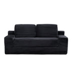 Corduroy Cloud Double Sofa, 2-in-1 Convertible Sofa Bed, Comfortable Boneless Double Sofa, Suitable for Living Room, Apartment, Small Space Black - Grand Goldman Shop