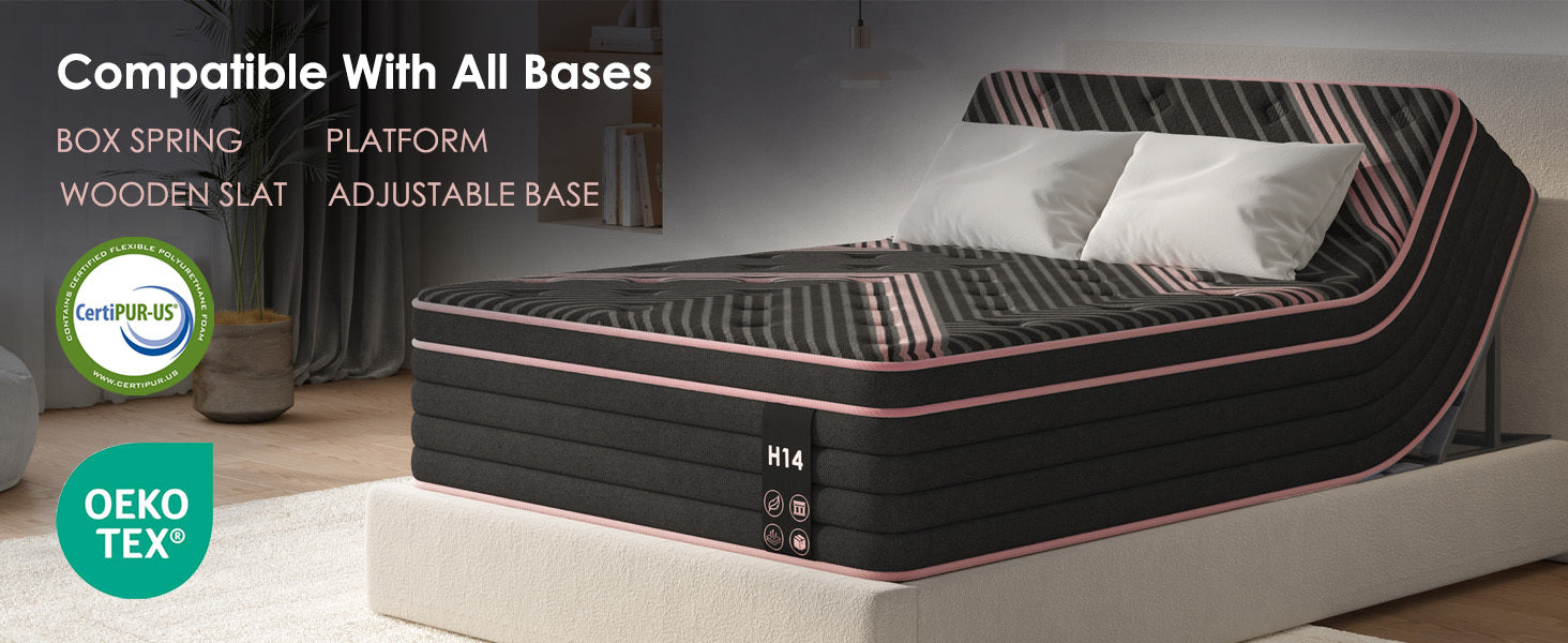 Queen Size Mattress,10 Inch Hybrid Mattress, Individually Pocketed Innerspring, Medium Firm - Grand Goldman Shop
