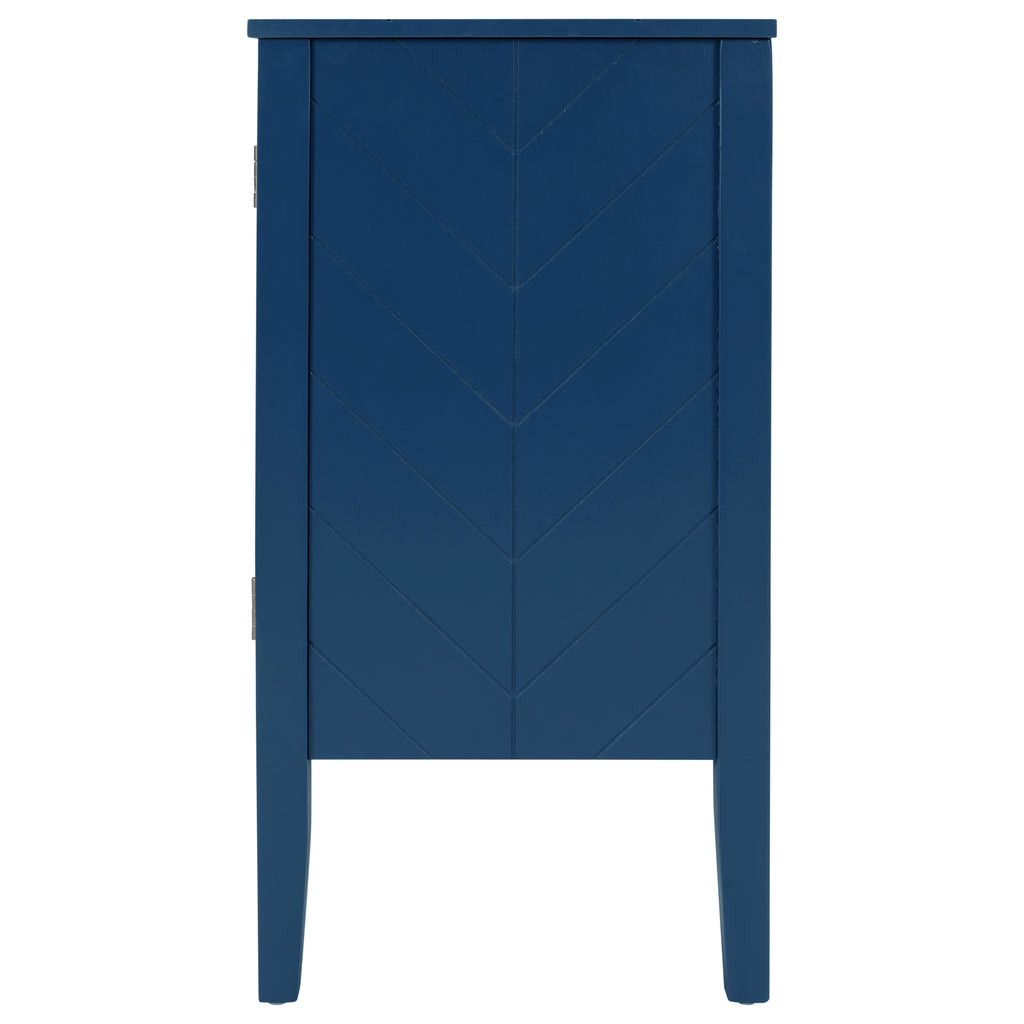 U_STYLE Adjustable Shelf Storage Sideboard with 3 Retro Metal Handles and 4 Pinewood Legs, for Entryway, Living Room, Study Room, Dining Room - Grand Goldman Shop