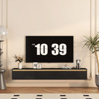 Floating TV Stand, Wall Mounted TV Shelf with Led Lights & Power OutletTV Cabinet for Black tv Stands for Living Room - Grand Goldman Shop