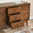 47.3' Mid Century Modern Sideboard Buffet Cabinet with Storage, Storage Cabinet with 2 Doors and 3 Drawers for Kitchen Dining Living Room, Accent Console Table, Walnut - Grand Goldman Shop