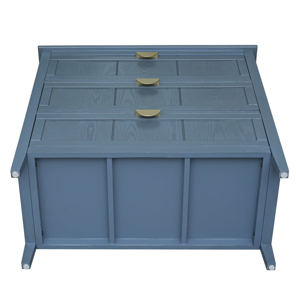 3-Drawer Cabinet for Bedroom, Living Room, or Study – Blue MDF American Furniture - Grand Goldman Shop