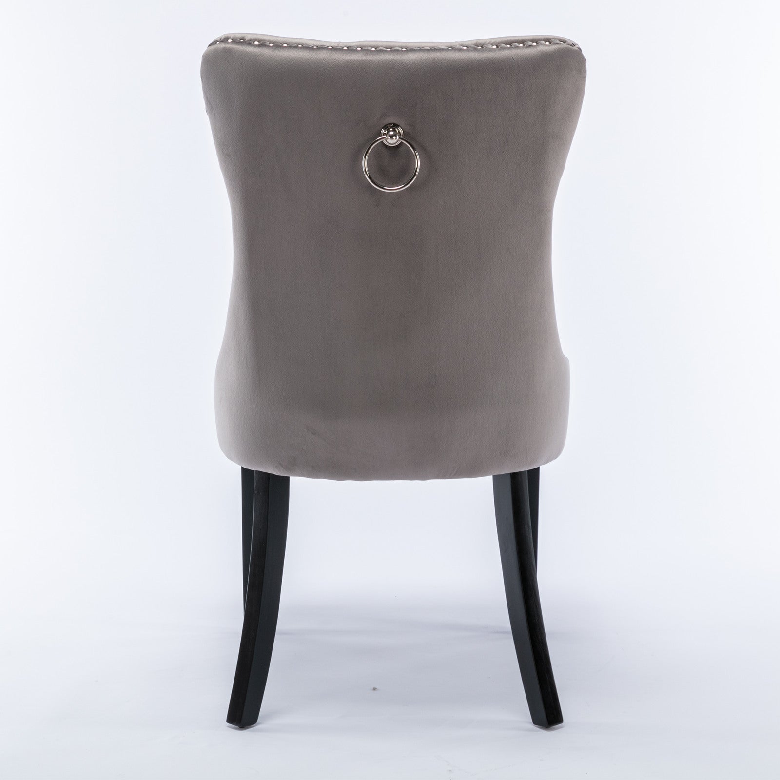 Nikki Collection Modern, High-end Tufted Solid Wood Contemporary Velvet Upholstered Dining Chair with Wood Legs Nailhead Trim 2-Pcs Set,Gray, SW2001GY - Grand Goldman Shop