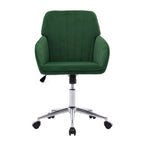 TY Adjustable Office Chair, Ergonomic Swivel Chair with Velvet Backrest Seat in Green, Comfortable for Long Sitting - Grand G