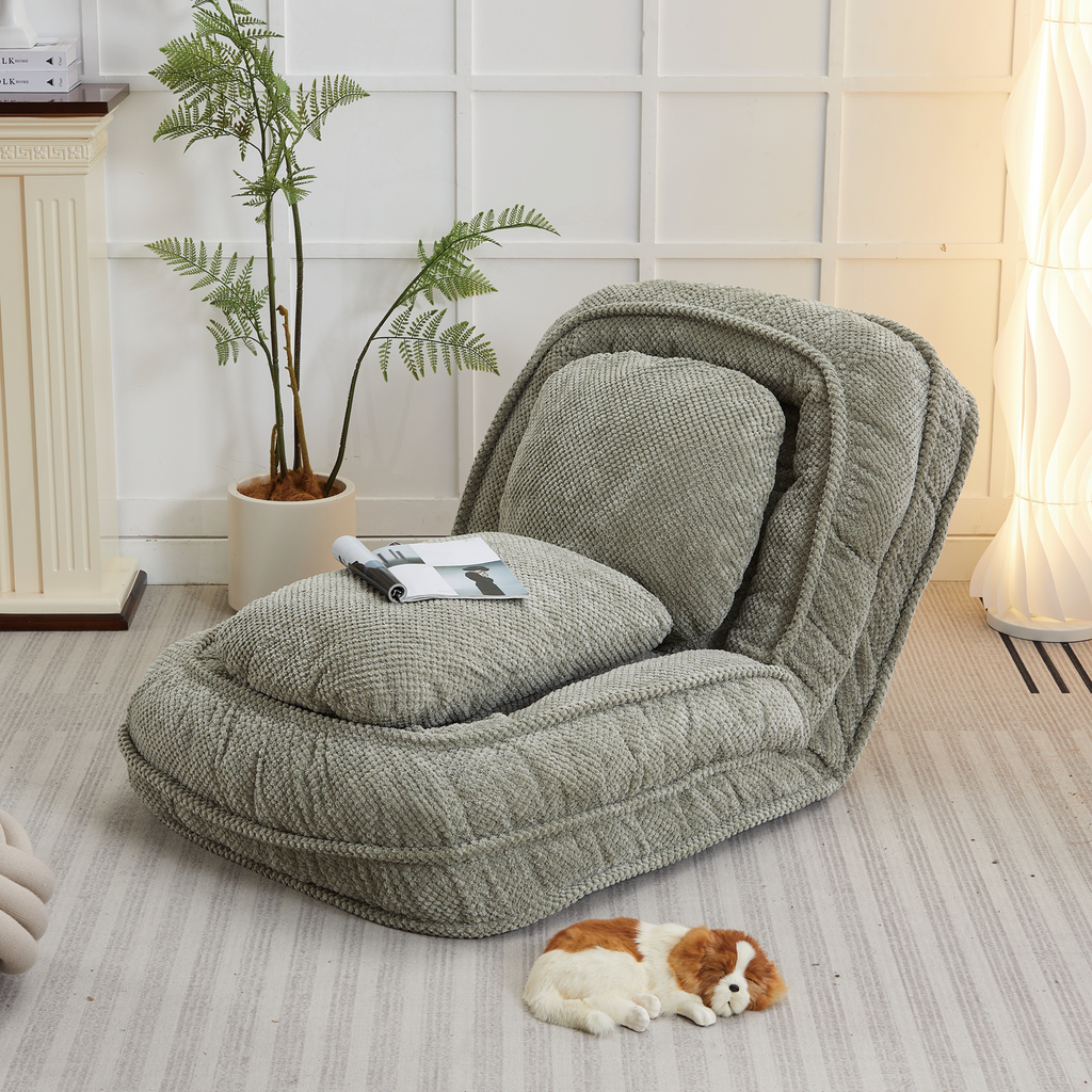 [VIDEO provided] Human Dog Bed ,Lazy Sofa Couch ,5 Adjustable Position,sit,sleep,fold,suit to put in bedroom, living room ,Space Saving Design,Green - Grand Goldman Shop