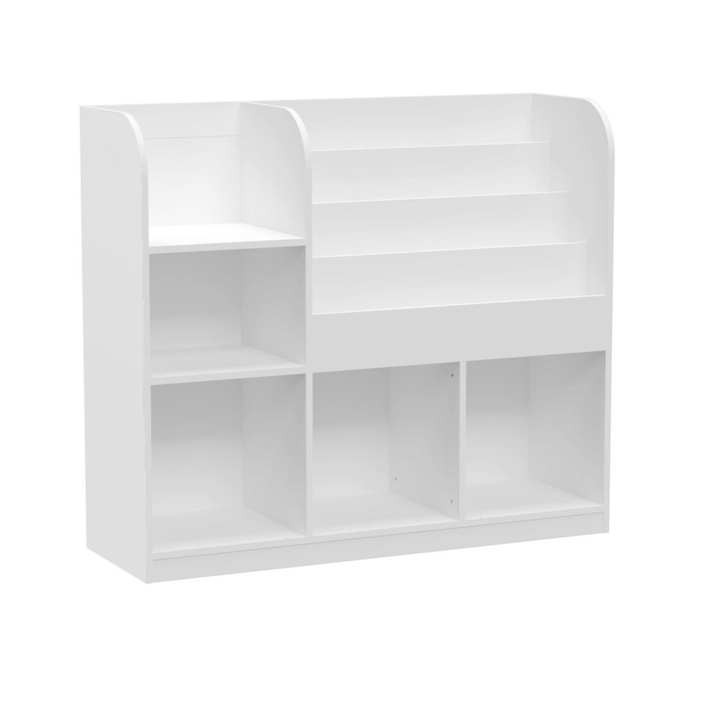 Kids Bookcase and Bookshelf with 3 Collapsible Fabric Drawers, Multifunctional Display Stand for Bedroom, Playroom, Hallway i