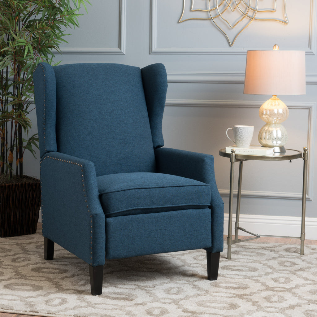 Westeros Wing Back Fabric Upholstered Recliner - Grand Goldman Shop