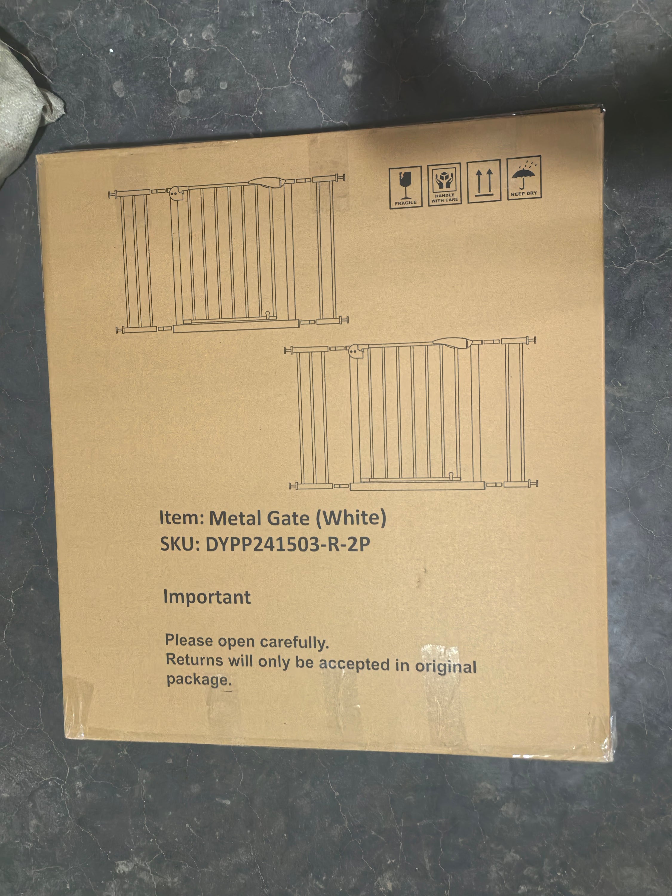 Stylish 2 Pack 29.5-44.1' Wide Baby Gate for Stairs, Dog Gate Indoor for Doorways, No Drilling Pressure Mounted Pet Gates for