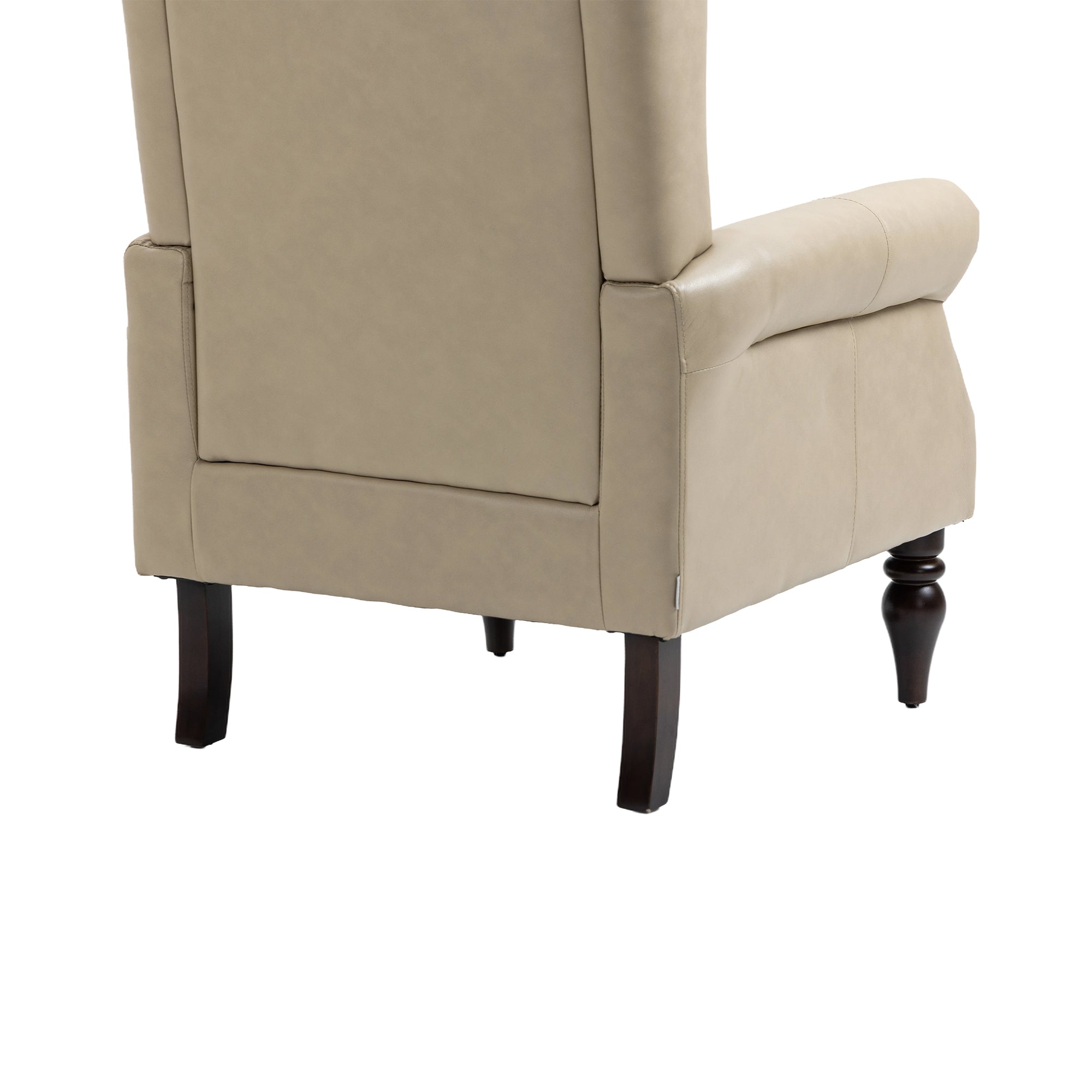 Modern Accent Chair Lounge Chair with Sturdy Wood Legs in Camel PU Leather for Living Room and Bedroom - Grand Goldman Shop