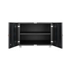 Modern Office Copier Cabinet Black 2-Door Steel Mobile Pedestal File Printer Stand - Grand Goldman