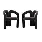 Contemporary Designed Velvet Fabric Upholstered Accent/Dining Chair /Barrel Side Chairs Kitchen Armchair for Living Room set of 2 (Black Velvet) - Grand Goldman Shop
