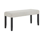 1pc Contemporary Upholstered Dining Bench Light Gray Finish Dining Room Living Room Wooden Furniture Black Finish - Grand Goldman Shop