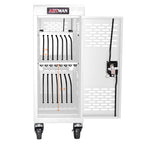 16 Bay Mobile School Charging Cart Station for Chromebook, Tablet and Laptop Computer with Power Strip Included - White | Pre