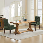Upholstered Chenille Fabric Accent Dining Chair, Curved Solid Wood Legs, Elegant Tufted Club Dining Room Kitchen Room Arm Dining Chair, Single Pack,Olive Green,SW1895OL - Grand Goldman Shop